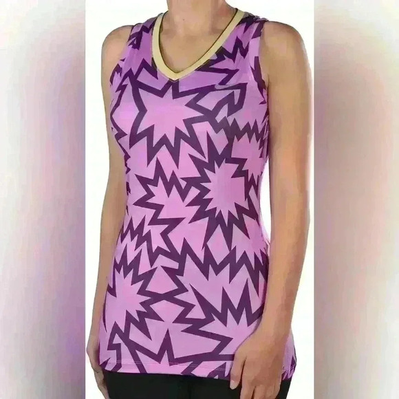 Nike PRO Kapow Print Womens Ladies Purple DRI FIT Top - Picture 1 of 4